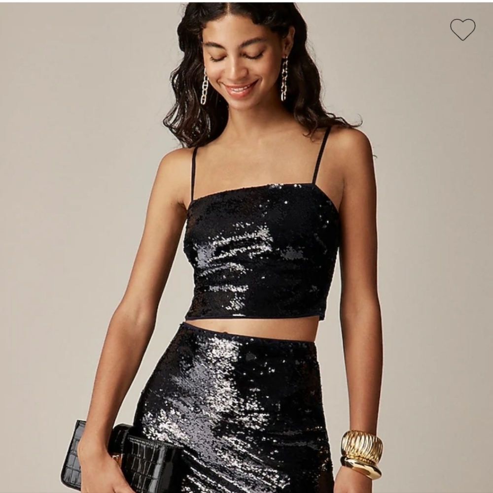J Crew Collection cropped sequin tank top.  Sz S